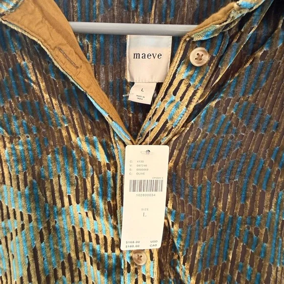 The Bettina Tiered Shirt Dress by Maeve: Mini Velvet Edition - Picture 9 of 10